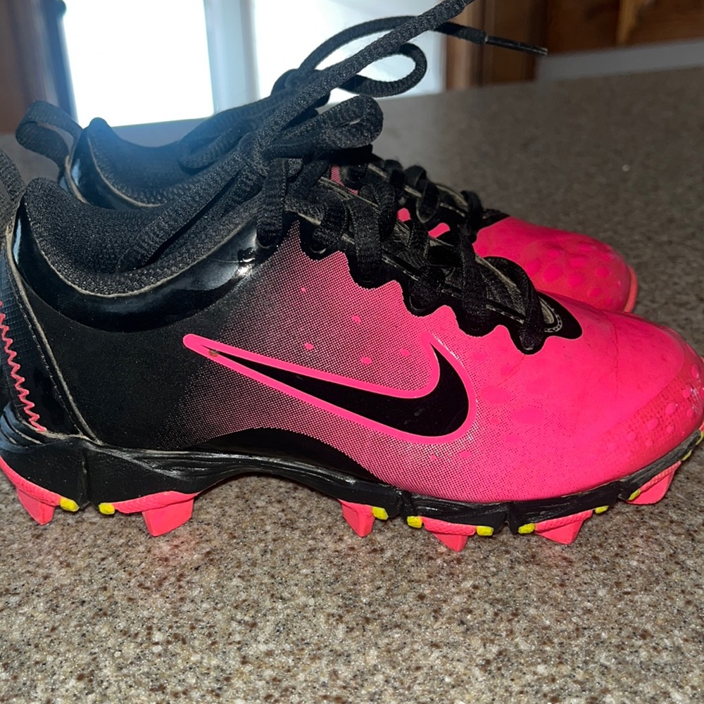Nike HyperDiamond 2 Keystone GG Black Pink Softball Cleats Girls Size 11C